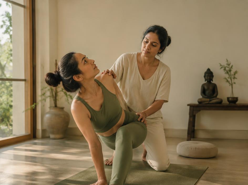 Instructor guiding a student one-to-one